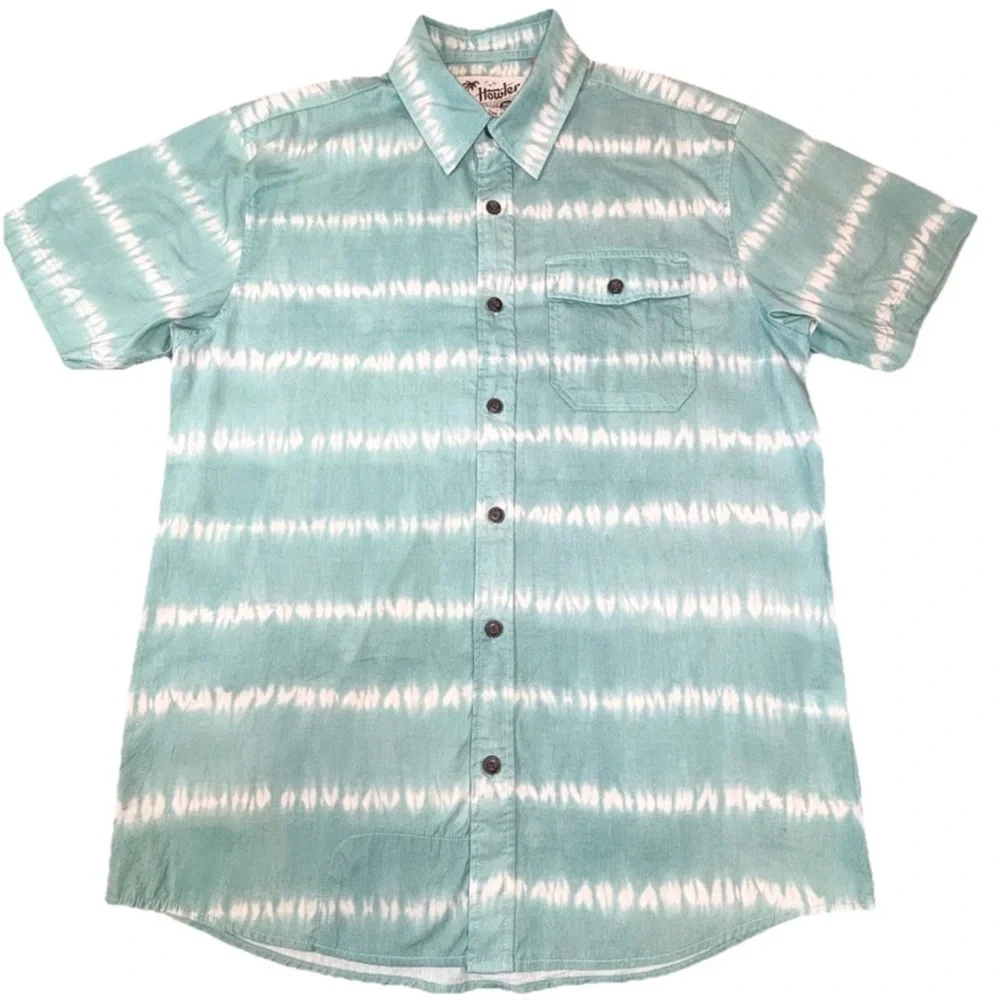 Howler Brothers San Gabriel Shirt Hazy Horizon Seaspray Green Tie Dye